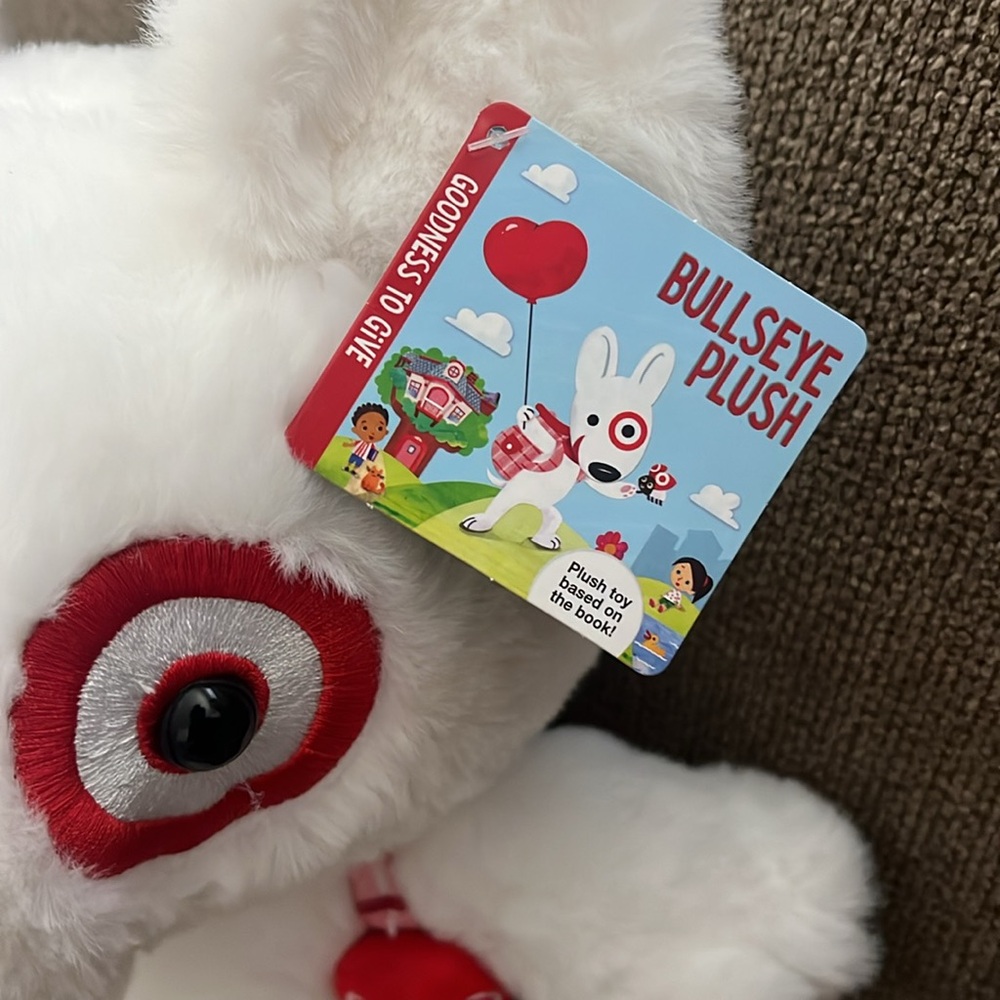 White Plush Bullseye Target dog - Picture 4 of 4